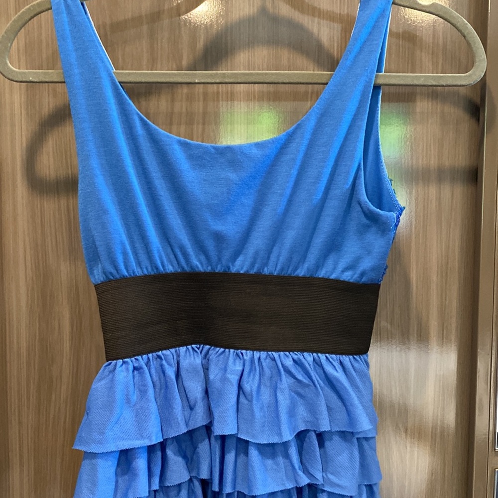 Beautiful Ruffle Blue Summer Dress - Picture 3 of 4